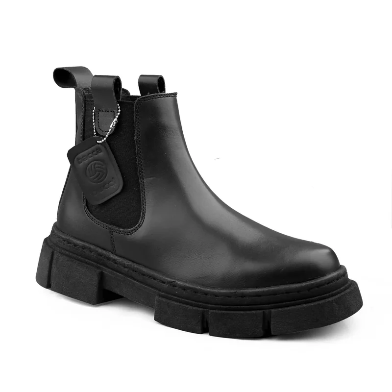 Bacca Bucci Black Maverick Fashion Chelsea Boots with Lug Sole for Men | Best Price UAE